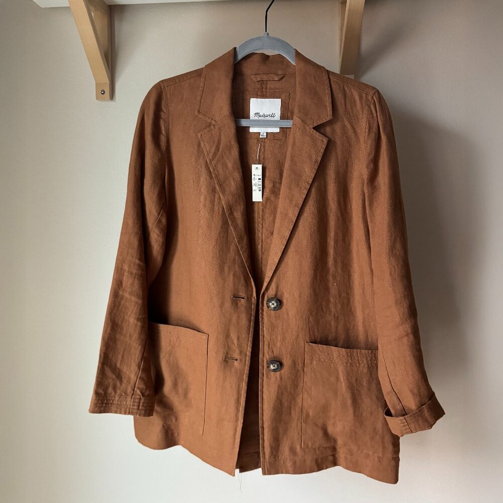 Madewell Brown Linen Blazer